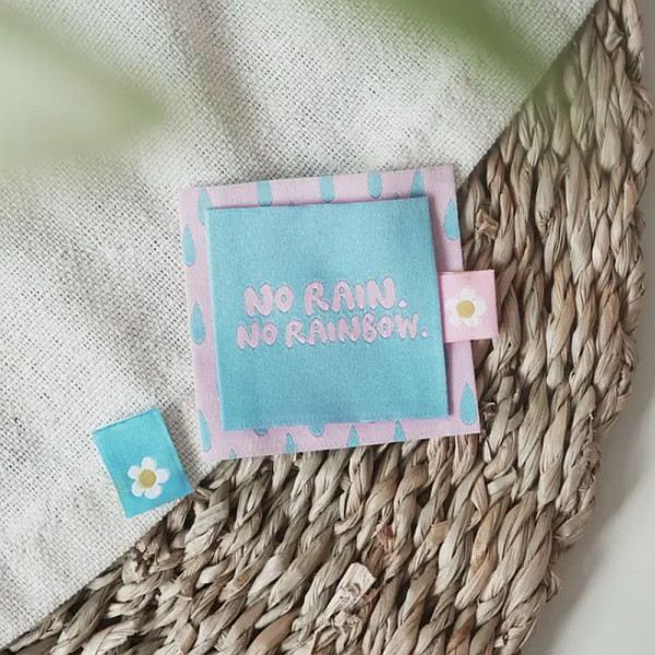 Vævede stofmærker XL "Drops" 48 x 48 mm