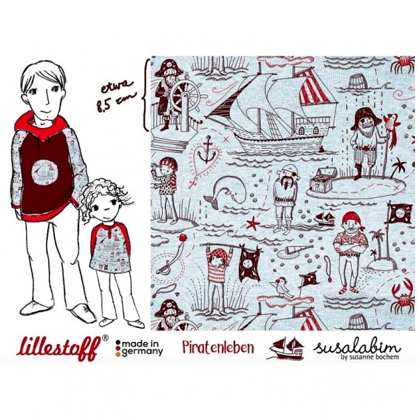 BIO-Bomuldsjersey "Piratenleben" by SUSAlabim
