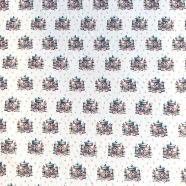 Bomuld "Knapper i krukke"