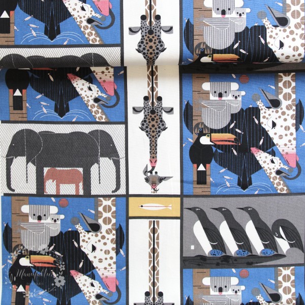 BIO-Canvas “Charley Harpers Zoo Babys“ fra Birch Fabrics