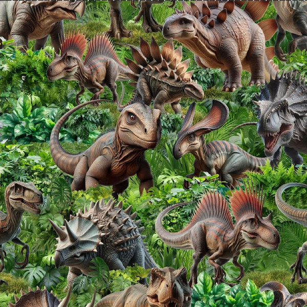 Bomuldsjersey “Avalana“ 19-1390 dinosaurer