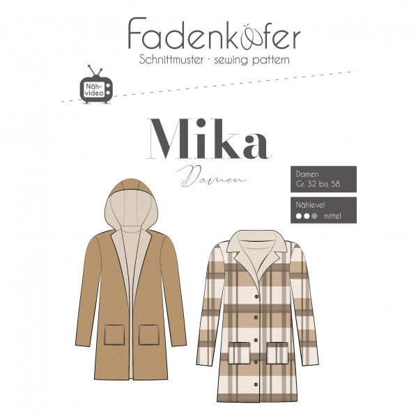 Snitmønster Dame-Frakke "Mika" str 32 - 58