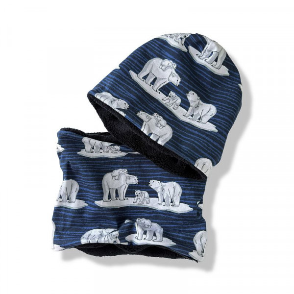 Bomuldsjersey "Arctic animals" Eisbär