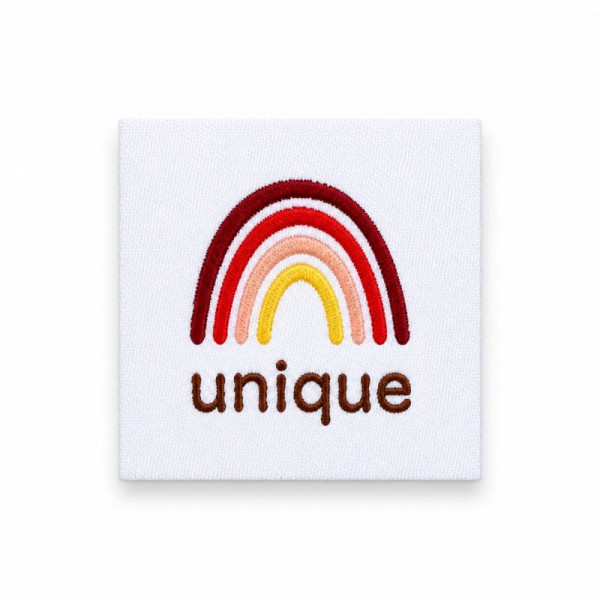 Label "Unique" rot 35 x 35 mm