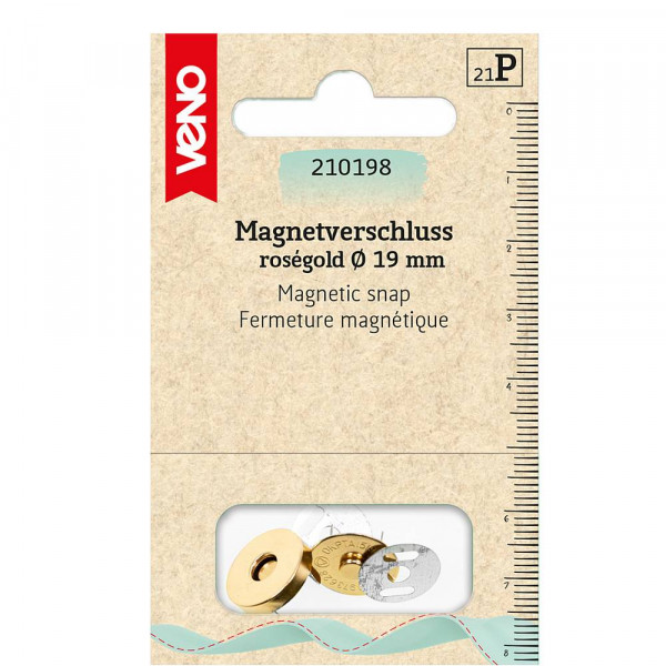 Taskelås - magnetlås Ø 19mm guld