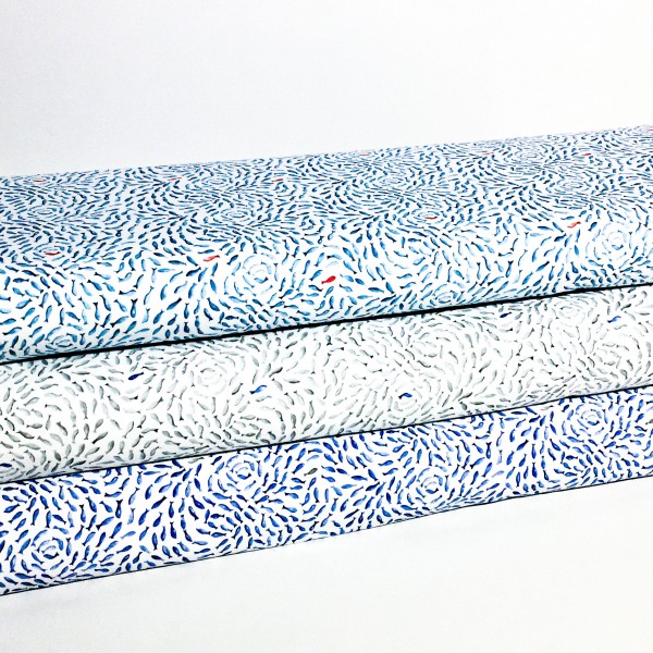 Bomuldsjersey kollektion "Ocean Breeze" fisk sværm