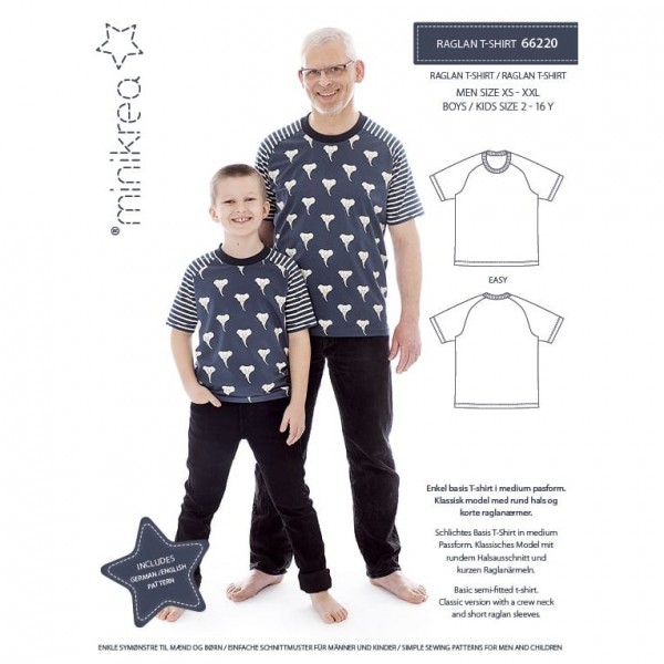 Snitmønster minikrea 66220 "Raglan T-Shirt" str...