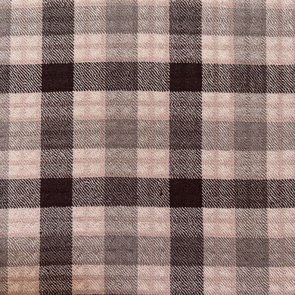 Viskose-Blusenstoff mit Elasthan - kariert - schwarz-rosa