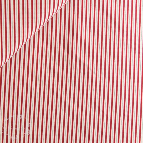 Bomuld "Holly Hill Christmas - Candy Cane Stripe White"