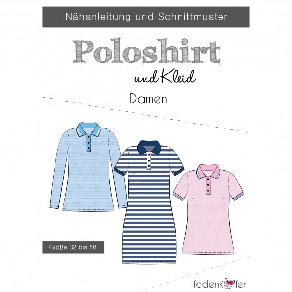 Snitmønster Dame-Polo-Shirt og -kjole str 32 - 58