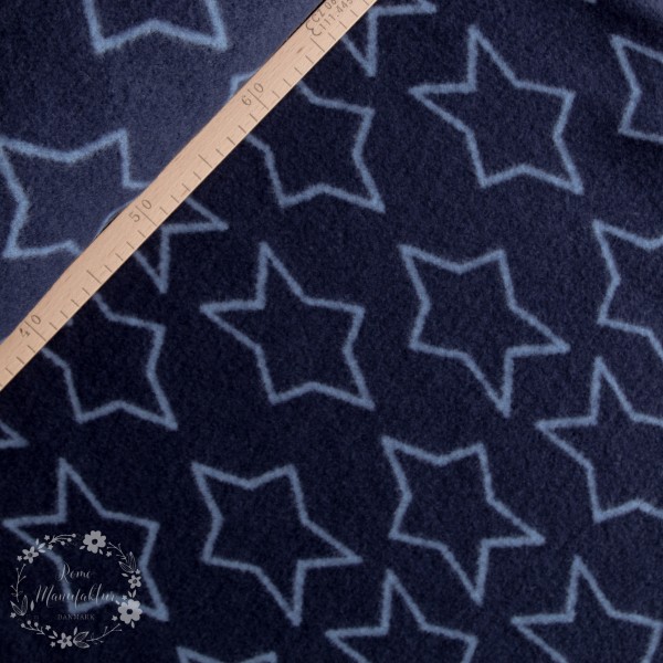 Uld-Fleece blå med stjerner