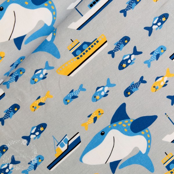 Bomuldsjersey “Sea Life“