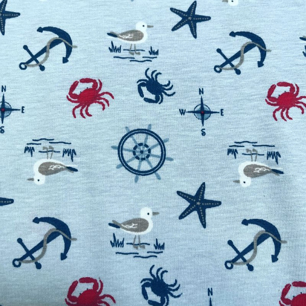 Bomuldsjersey "Simon" maritim