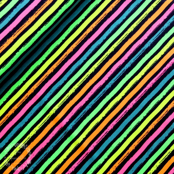 Bomuldsjersey "Striber" neon