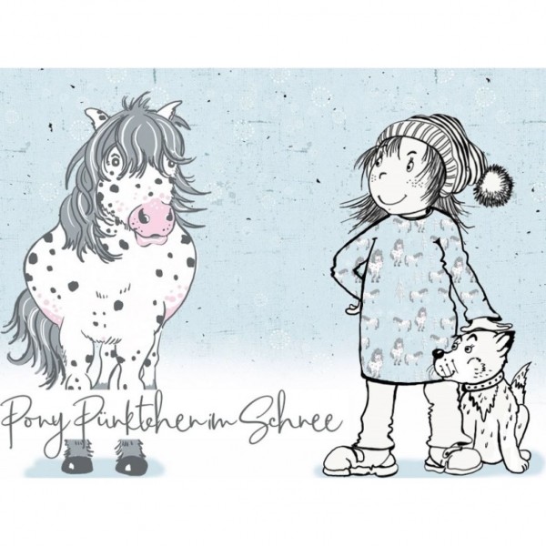 BIO-French Terry "Pony Pünktchen im Schnee" by Tante Gisi
