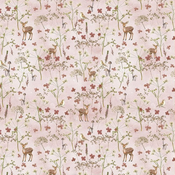 Bomuld "Rehe und Blüten" fra acufactum