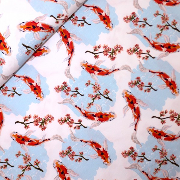 Bomuldsjersey "Koi karper"