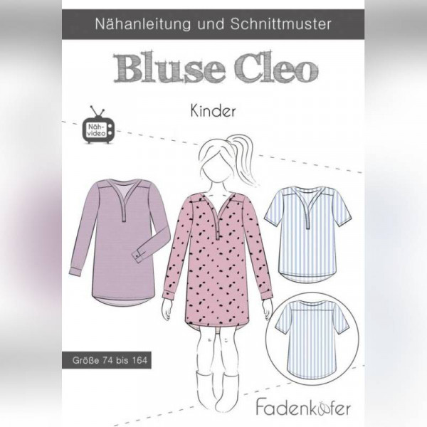 Snitmønster Børne-Bluse "Cleo" str 74 - 164