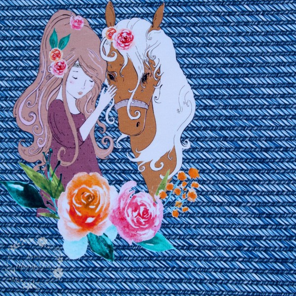 50 cm French Terry Panel "In Love" by From Heart to Needle