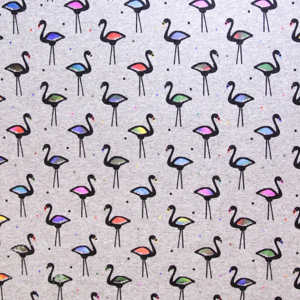 French Terry “Flamingo“ metallisk