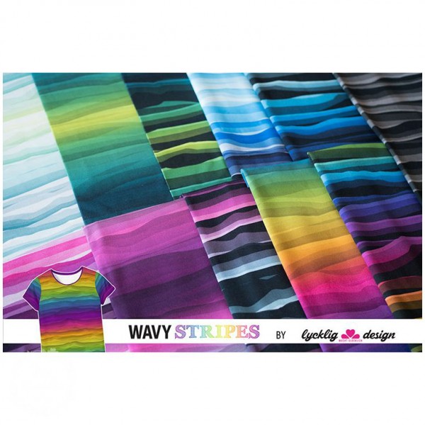 Bomuldsjersey "Wavy Stripes" by Lycklig Design