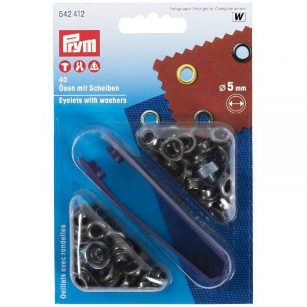 Prym Ösen mit Scheiben Kollektion 5mm - 40 Stück