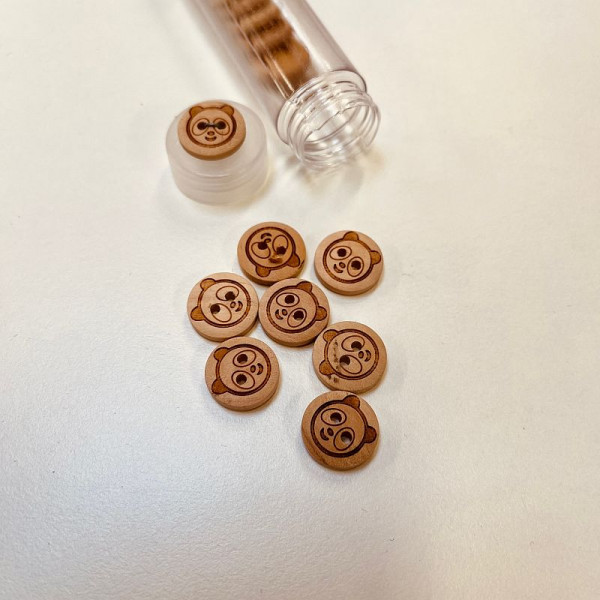 2-hul-knap "Træknap Panda" Ø ca. 15 mm