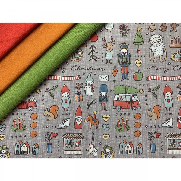 Bio-Jersey “Wieihnachtsdoodle" fra susalabim