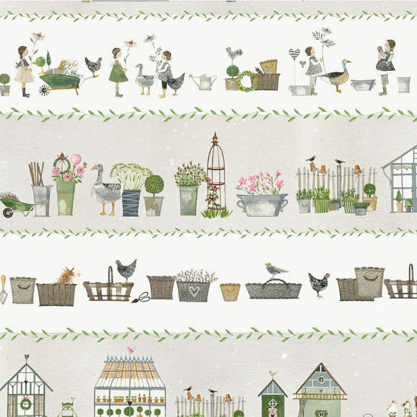 Baumwollstoff "Landhausstreifen" von acufactum