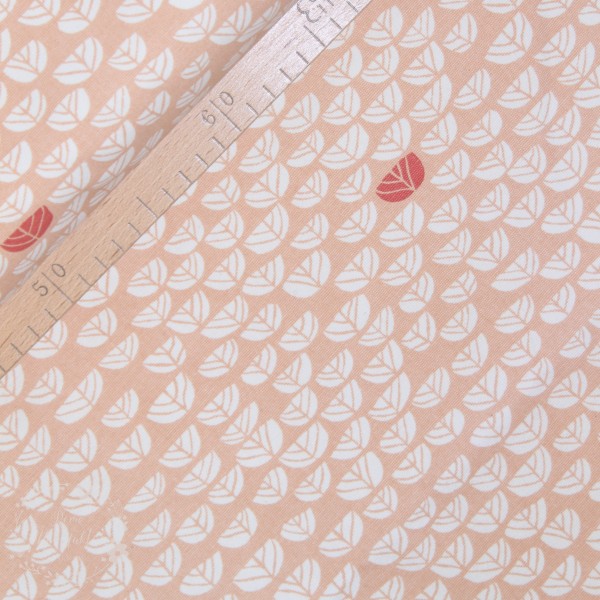 BIO-Canvas “Hidden Garden - apricot" fra Birch Fabrics
