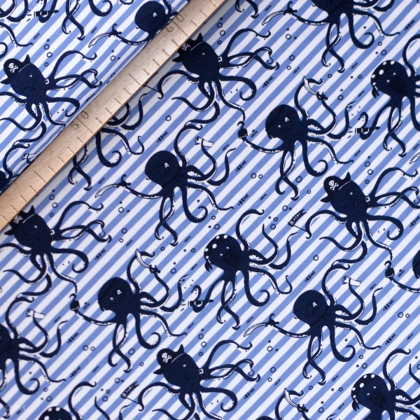Bomuldsjersey “Octopus“ navy