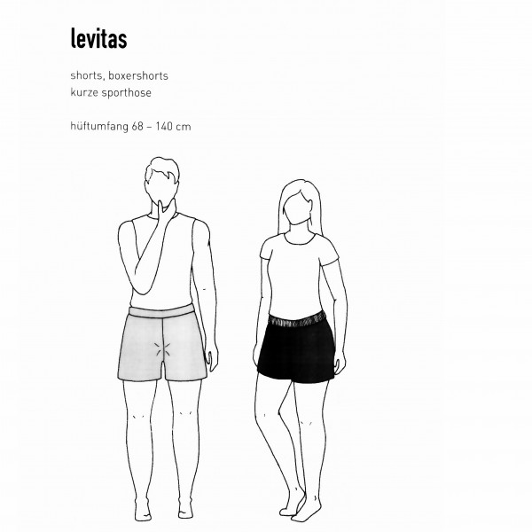 Snitmønster Shorts "Levitas" hofter 68 - 140 cm