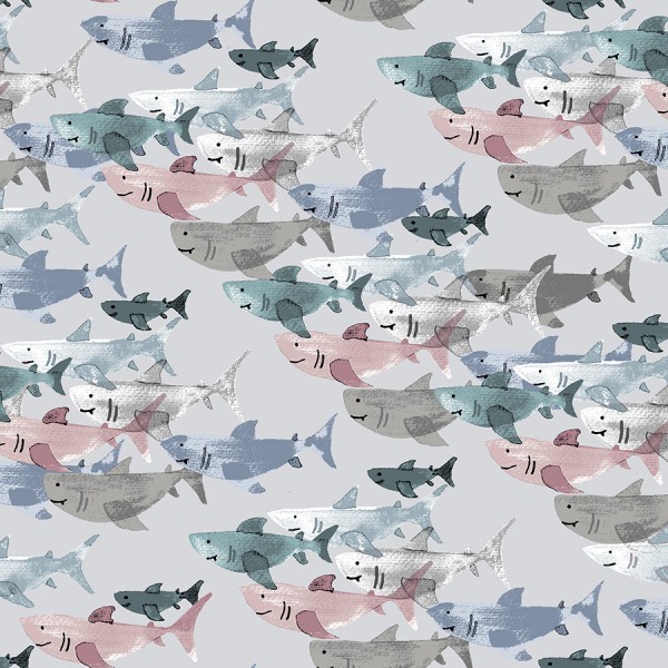 Bomuld "Kaikoura - Shark Frenzy" by Jessica Zhao