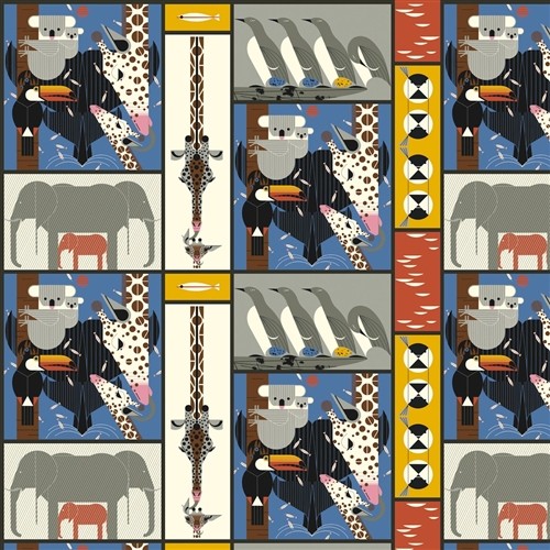 BIO-Canvas “Charley Harpers Zoo Babys“ fra Birch Fabrics