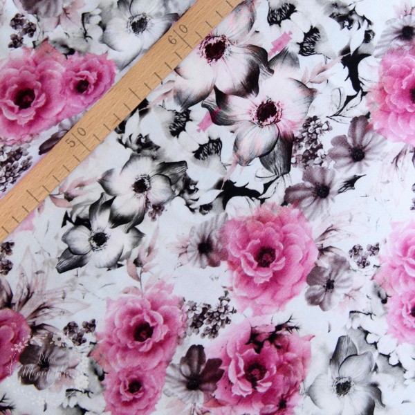 Bomuldsjersey "Old roses"