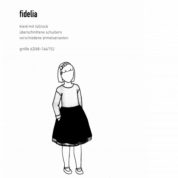 Snitmønster Børns-Kjole "Fidelia" str 62/68 - 146/152