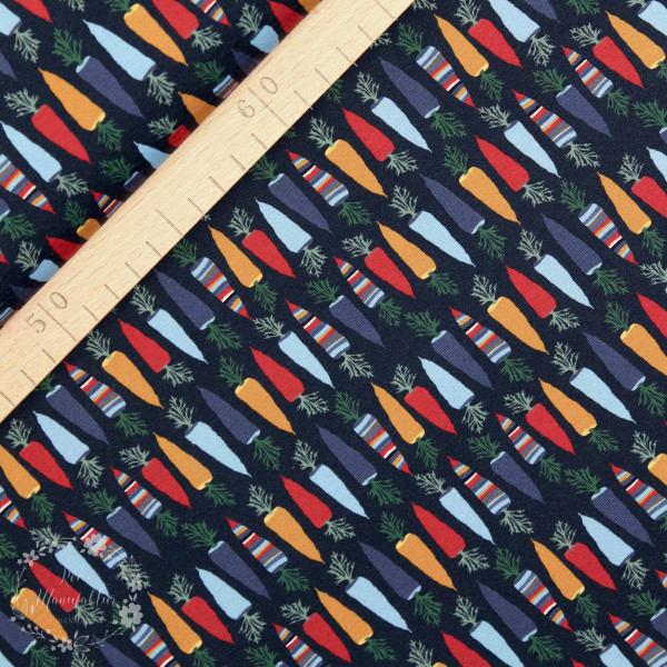 Bomuldsjersey “Autumn Carrot“ by Lila-Lotta, mørkeblå