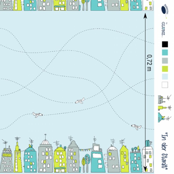 65 cm Bomuldsjersey-Panel “In der Stadt“ by...