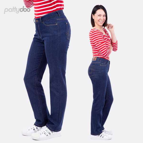 Snitmønster Dame Jeans regular waist "1 & 2" by pattydoo str 32 - 54