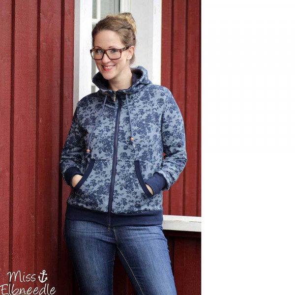 Snitmønster Jakke “Sweatjacke“ Dame str 32 - 58