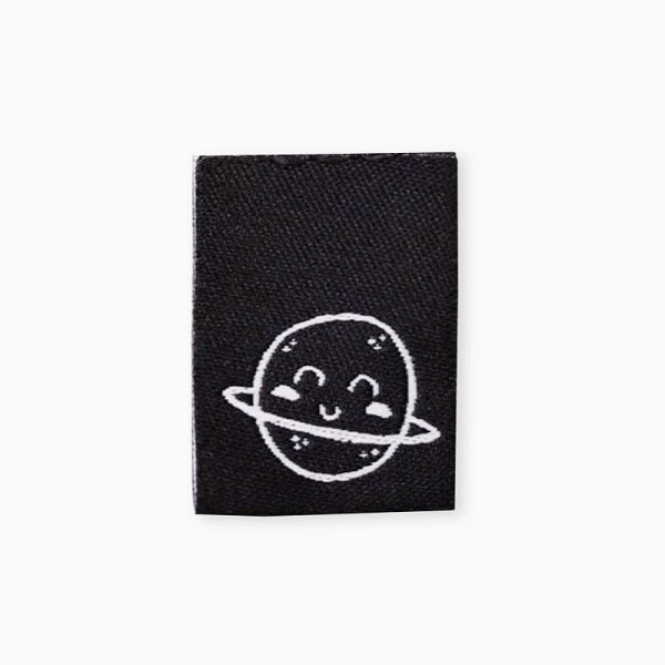 Klapp-Weblabel "Saturn" 18 x 24 mm