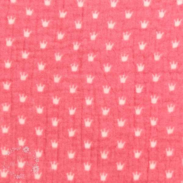 Double Gauze med krone pink