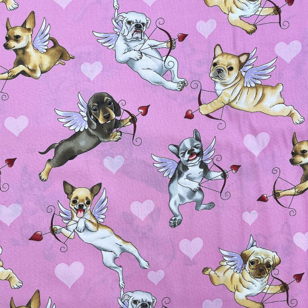 Patchwork-Stoff "Puppy Love" fra De Leon Design Group
