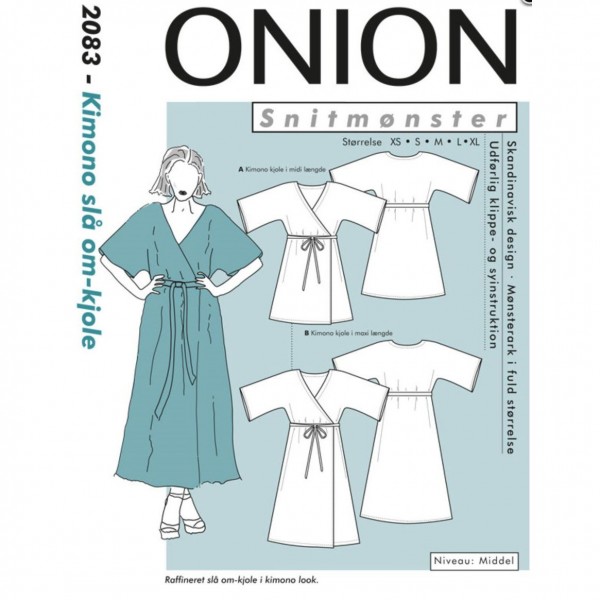 Snitmønster Onion 2083 "Kimono slå om - kjole"...