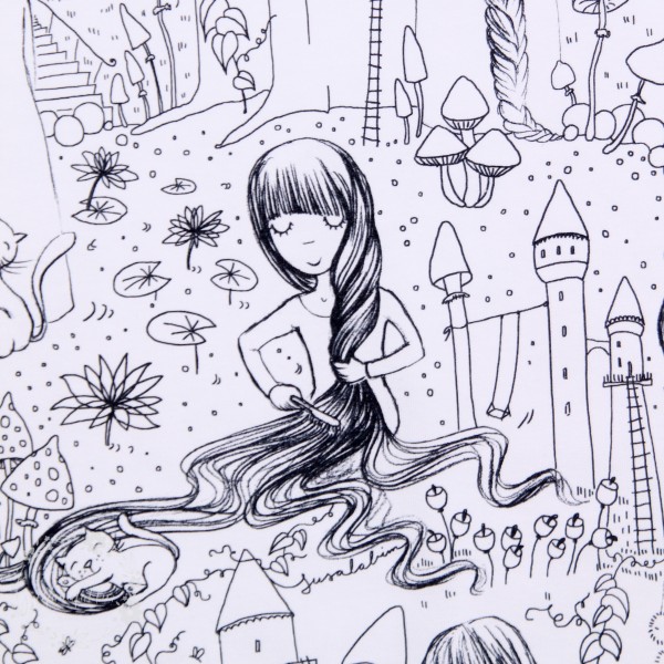 BIO-Bomuldsjersey du kan tegne på "Rapunzel" by susalabim
