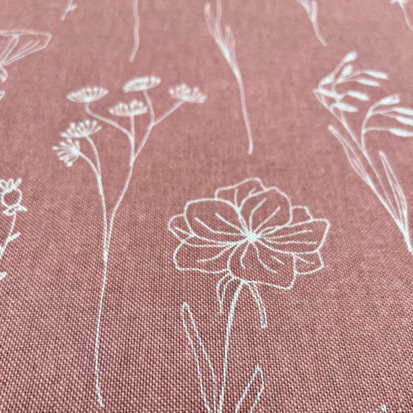 Half Panama Premium "Blomster" lyserød