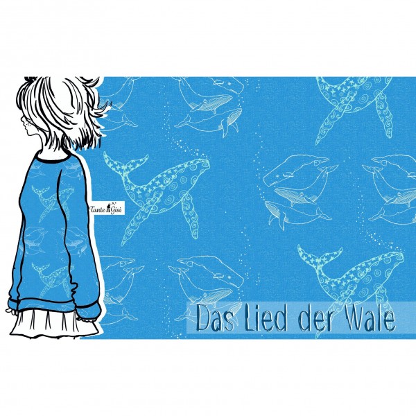 BIO-Bomuldsjersey "Das Lied der Wale"