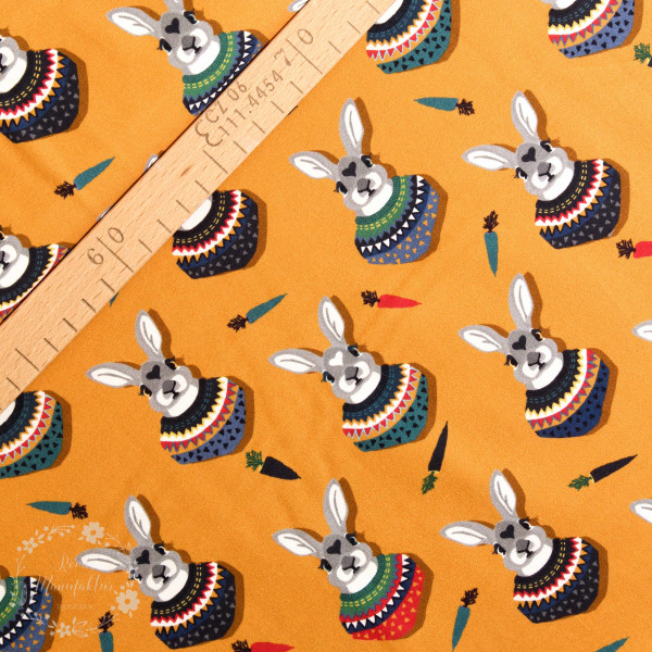 Bomuldsjersey “Autumn Bunny“ by Lila-Lotta, gul