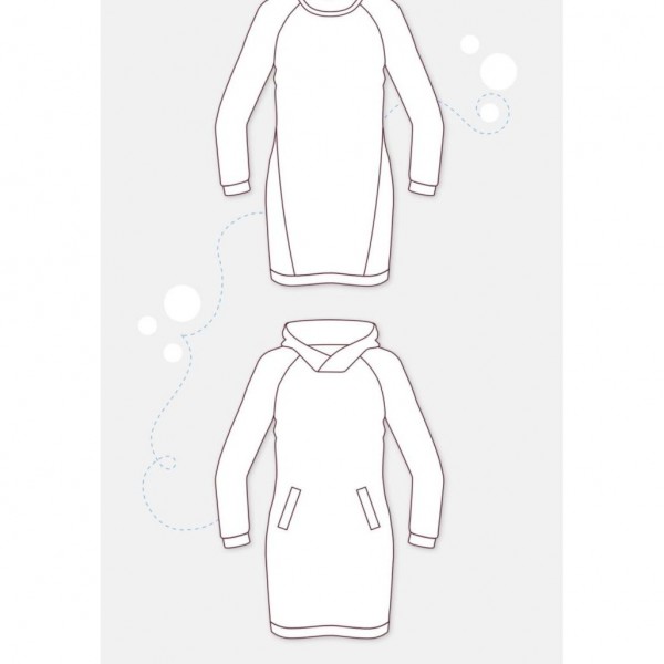 Symønster Pattydoo Hoodie-Kjole "Ronja" str 32 - 54