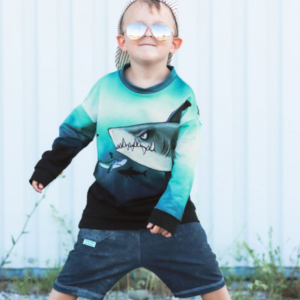 85 cm French Terry Panel “Shark Tank” by Thorsten Berger